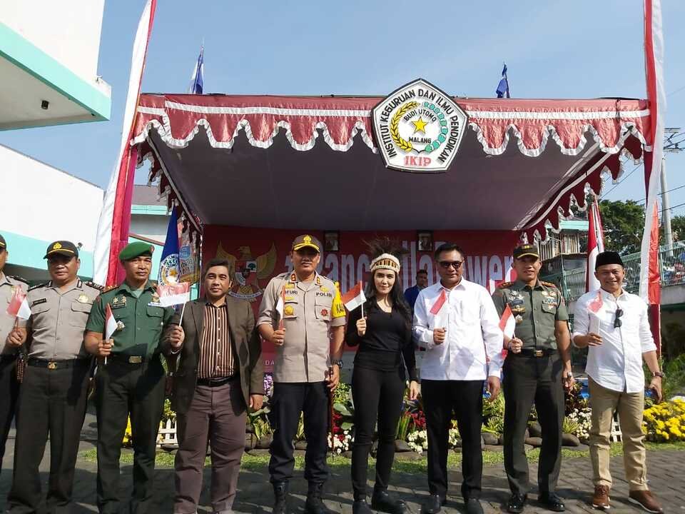 Politisi dan Aktivis, Rieke Diah Pitaloka, mendeklarasikan gerakan #PancasilaPower, di IKIP Budi Utomo, Malang (Kamis 22:8:2019)